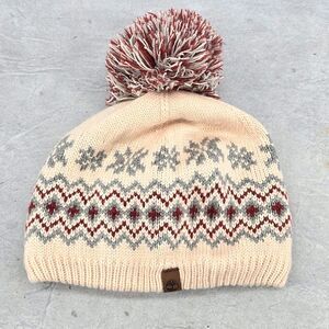 Timberland Knit Pom Pom Beanie Hat Beige Color One Size Cap‎